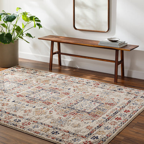Surya Liebe Lbe-2305 Burnt Orange, Mustard, Light Gray, Navy, Gray, Rust Rug.