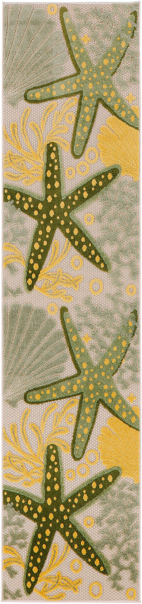 Nourison Aloha Alh24 Green Yellow Area Rug