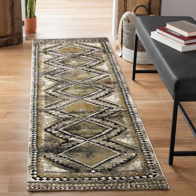 Liora Manne Ashford Diamond Trio 8139/48 Grey Rug.