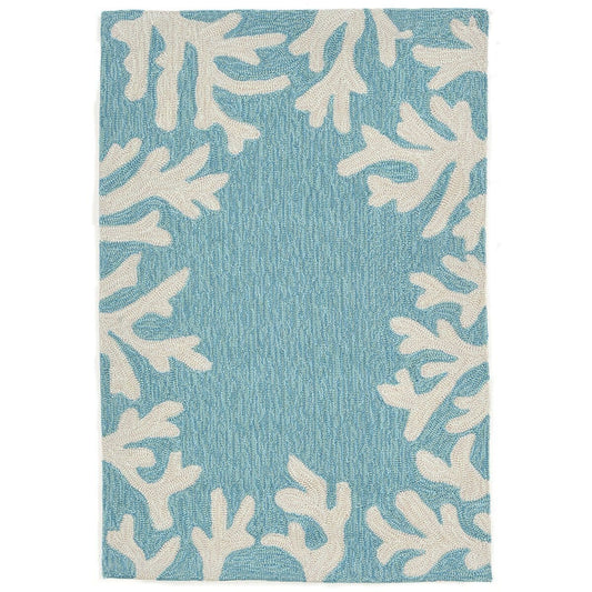 Liora Manne Capri Coral Border 1620/04 Aqua Rugs - Liora Manne - cap23162004