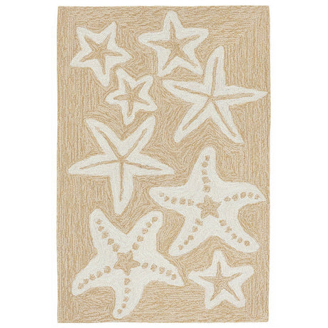 Liora Manne Capri Starfish 1667/12 White, Ivory Rugs.