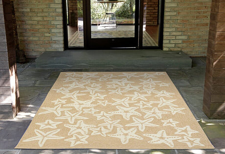 Liora Manne Capri Starfish 1667/12 White, Ivory Rugs.