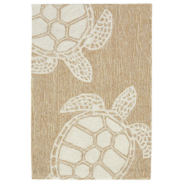 Liora Manne Capri Turtle 1634/12 White, Ivory Rugs.