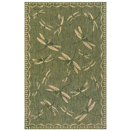 Liora Manne Carmel Dragonfly 8440/06 Green Rug - Liora Manne - cre45844006