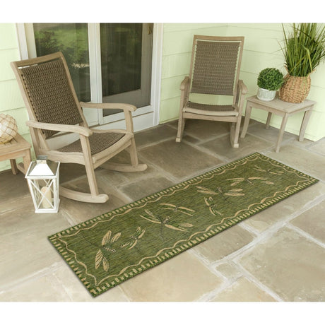 Liora Manne Carmel Dragonfly 8440/06 Green Rug - Liora Manne - cred8844006