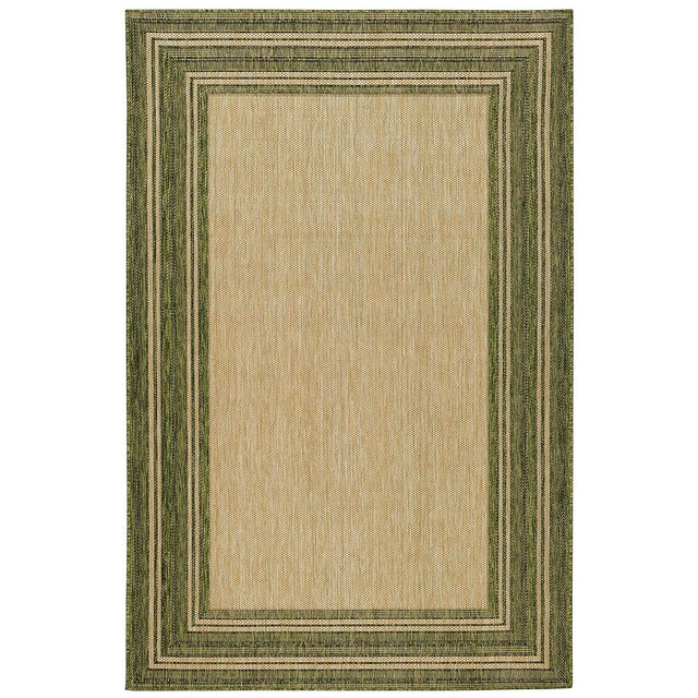 Liora Manne Carmel Multi Border 8425/06 Green Rugs.