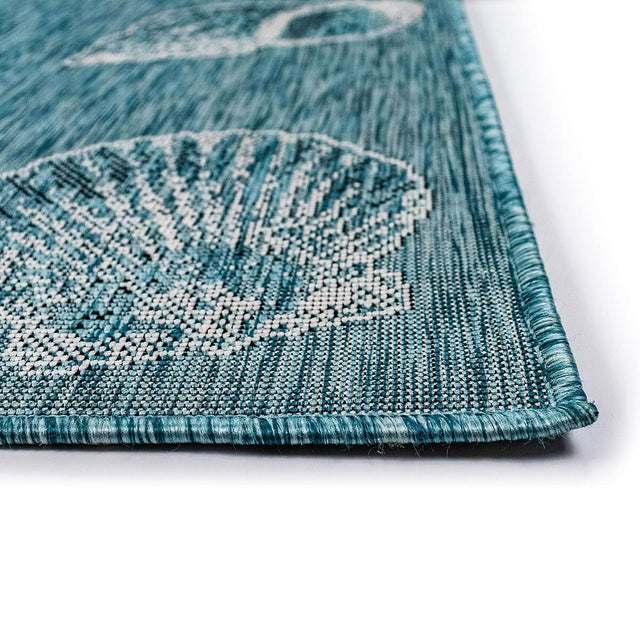 Liora Manne Carmel Shells 8414/04 Aqua Rugs.