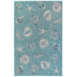 Liora Manne Carmel Shells 8414/04 Aqua Rugs.