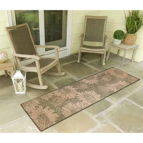 Liora Manne Carmel Sunflower Field 8483/06 Green Rug - Liora Manne - cre45848306