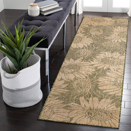 Liora Manne Carmel Sunflower Field 8483/06 Green Rug - Liora Manne - crer8848306