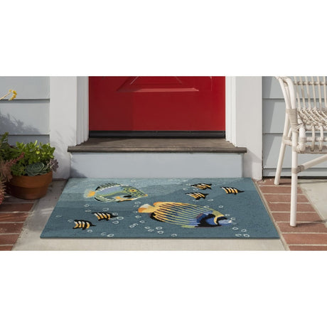 Liora Manne Frontporch Aquarium 4530/04 Blue Rug.