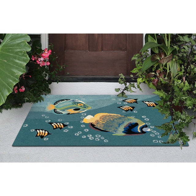 Liora Manne Frontporch Aquarium 4530/04 Blue Rug.