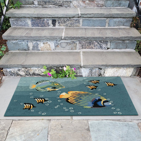 Liora Manne Frontporch Aquarium 4530/04 Blue Rug.