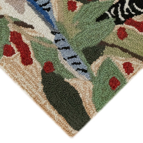 Liora Manne Frontporch Bird Border 4500/12 Natural Rug.