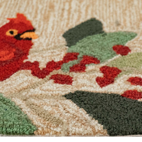 Liora Manne Frontporch Bird Border 4500/12 Natural Rug.