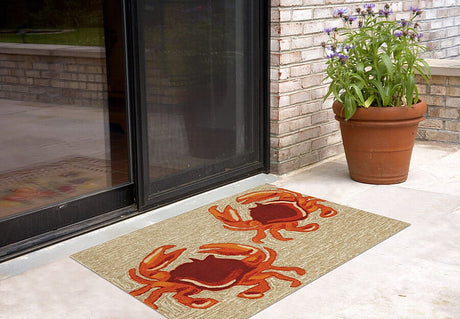 Liora Manne Frontporch Crabs 1404/12 Natural Rugs.