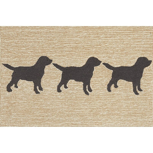 Liora Manne Frontporch Doggies 1467/48 Black Rugs - Liora Manne - ftp23146748