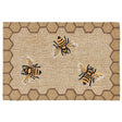 Liora Manne Frontporch Honeycomb Bee 2432/12 White, Black, Off-White, Tan, Yellow Rugs.