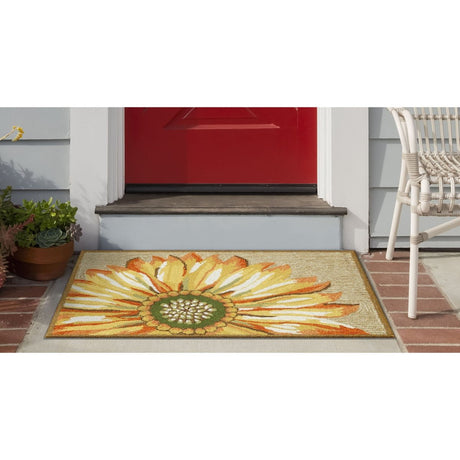 Liora Manne Frontporch Sunflower 1417/09 Yellow Rug.