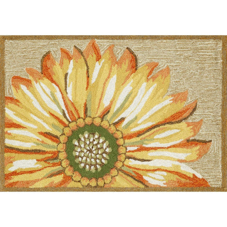 Liora Manne Frontporch Sunflower 1417/09 Yellow Rug.