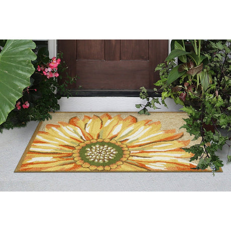 Liora Manne Frontporch Sunflower 1417/09 Yellow Rug.