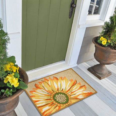 Liora Manne Frontporch Sunflower 1417/09 Yellow Rug.