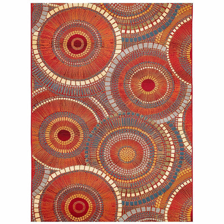 Liora Manne Marina Circles 8035/17 Saffron Rugs.