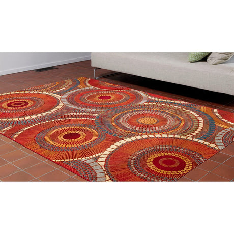 Liora Manne Marina Circles 8035/17 Saffron Rugs.