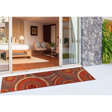 Liora Manne Marina Circles 8035/17 Saffron Rugs.