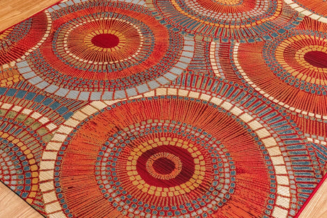 Liora Manne Marina Circles 8035/17 Saffron Rugs.