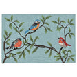 Liora Manne Ravella Birds On Branches 2270/04 Blue, Brown, Green, Grey, Red Rugs.