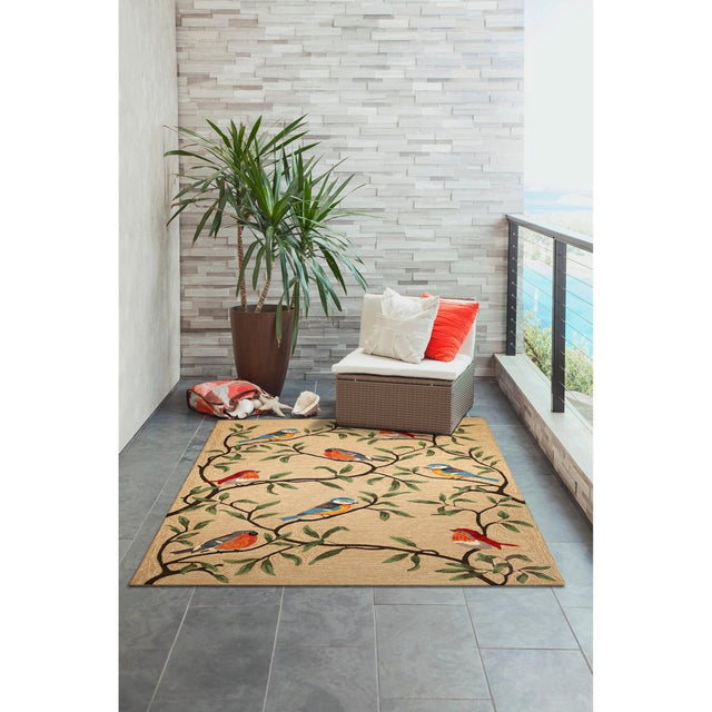 Liora Manne Ravella Birds On Branches 2270/12 Natural Rug.