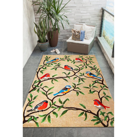 Liora Manne Ravella Birds On Branches 2270/12 Natural Rug.