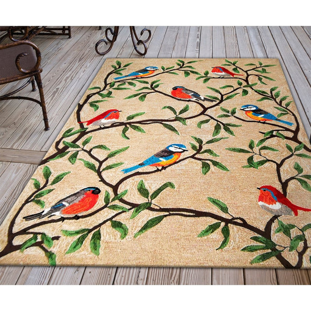 Liora Manne Ravella Birds On Branches 2270/12 Natural Rug.