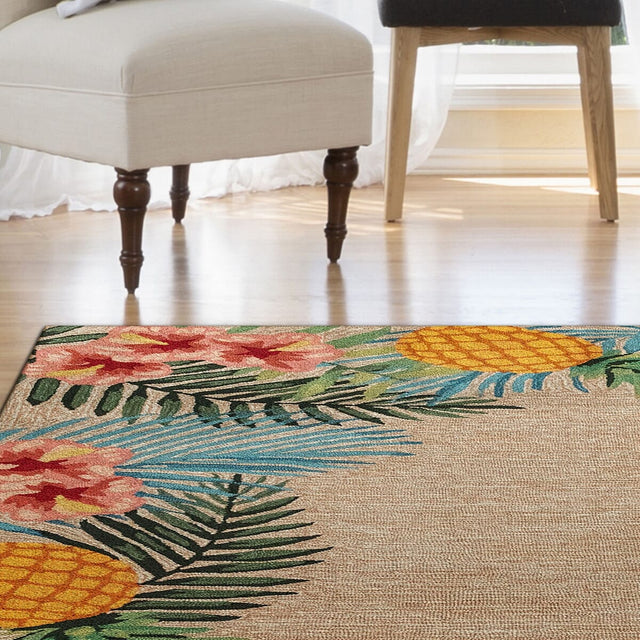 Liora Manne Ravella Tropical 2280/12 Neutral Rugs.