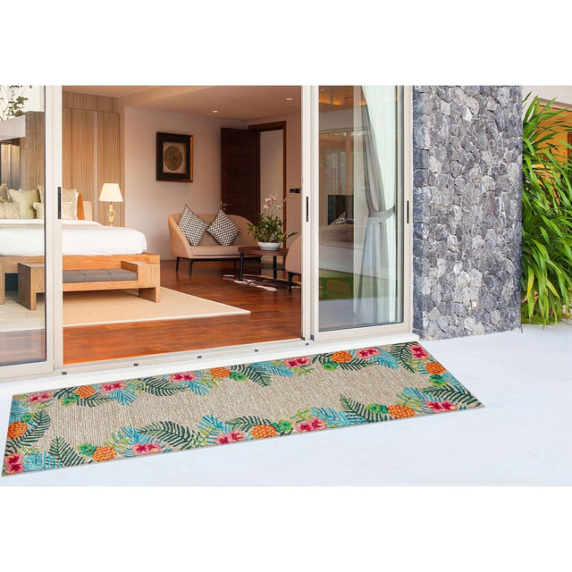 Liora Manne Ravella Tropical 2280/12 Neutral Rugs.