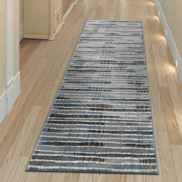 Liora Manne Soho Stripe 7116/03 Blue Rug.