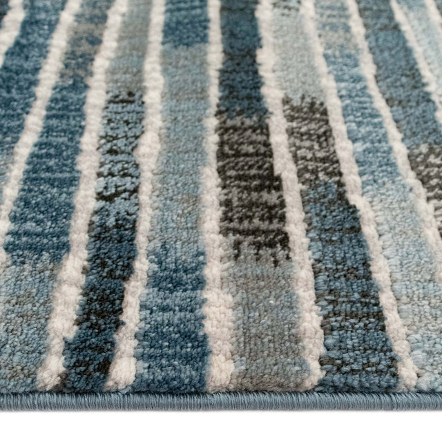 Liora Manne Soho Stripe 7116/03 Blue Rug.