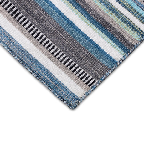 Liora Manne Sonoma Malibu Stripe 6258/04 Blue Rug.