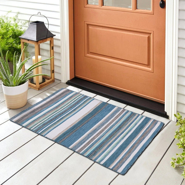 Liora Manne Sonoma Malibu Stripe 6258/04 Blue Rug.