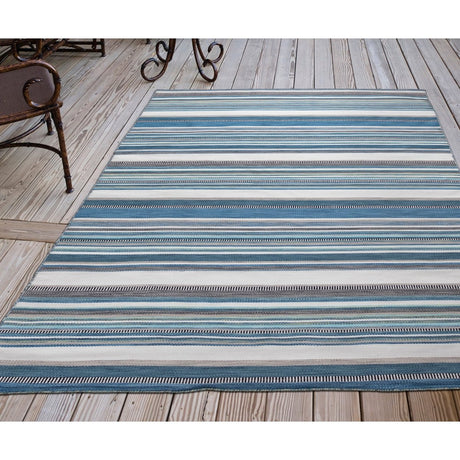 Liora Manne Sonoma Malibu Stripe 6258/04 Blue Rug.