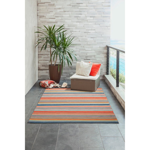 Liora Manne Sonoma Malibu Stripe 6258/14 Orange Rug.