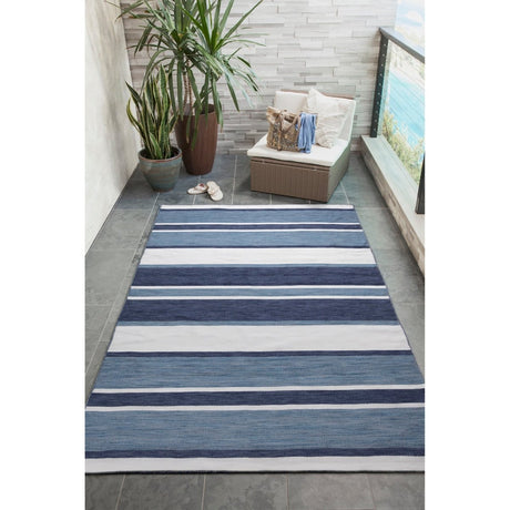 Liora Manne Sorrento Boat Stripe 6317/33 Navy Rug.