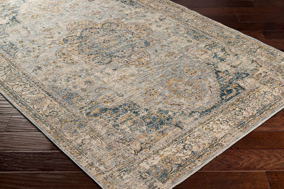 Livabliss Aspendos Aps - 2303 Mustard, Ink Blue, Blue, Denim Rugs - Livabliss - aps2303 - 23
