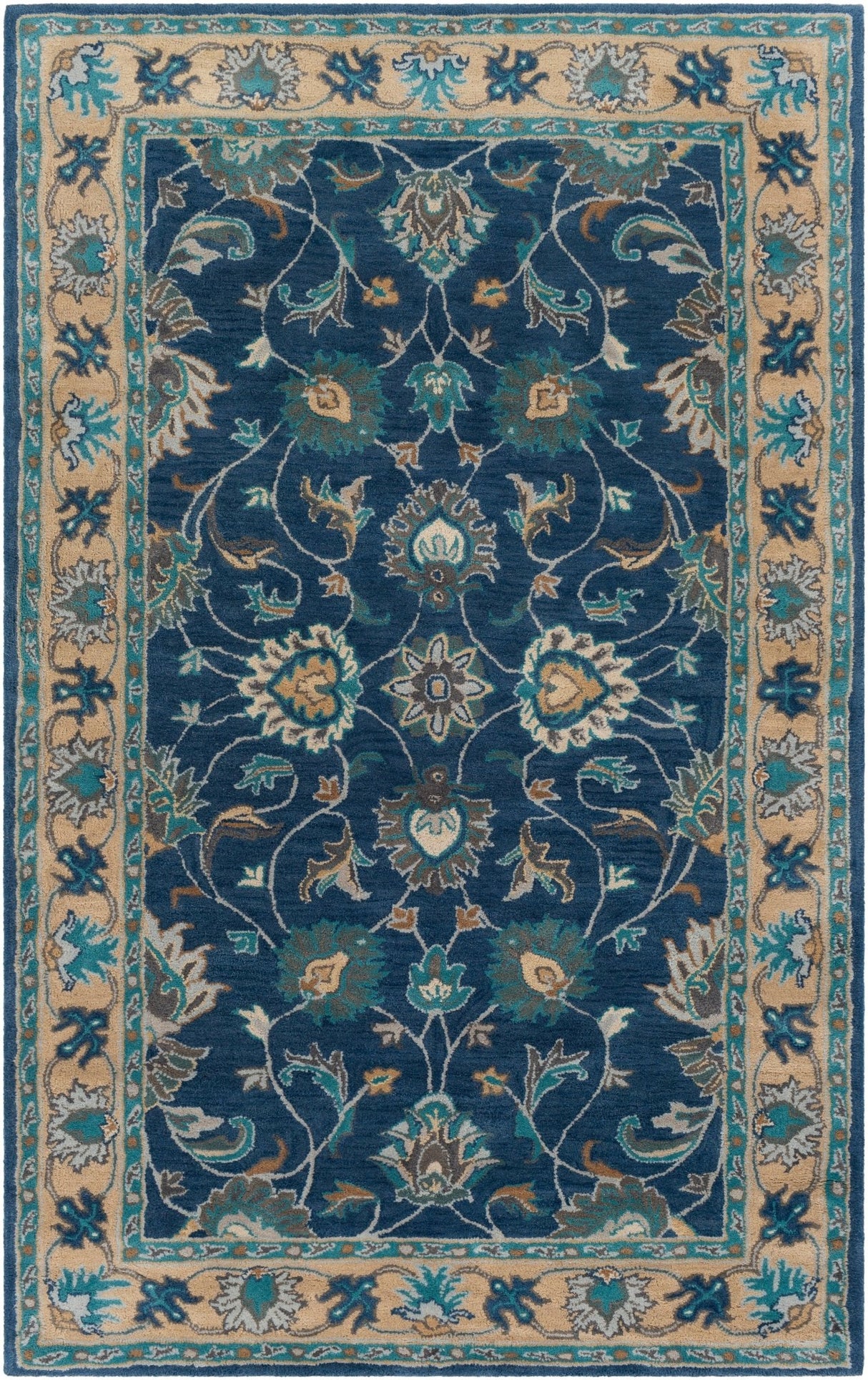 Livabliss Caesar Cae - 1220 Dark Blue, Teal Rug - Livabliss - cae1220 - 23