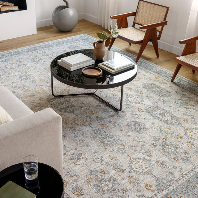 Livabliss Dresden Dre - 2325 Medium Gray, Gray, White, Light Slate, Mustard, Rust Rug - Livabliss - dre2325 - 23