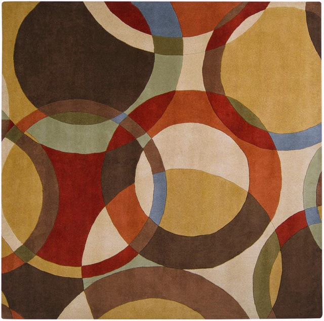 Livabliss Forum fm - 7108 Chocolate / Gold / Red / Rugs - Livabliss - fm7108 - 4sq