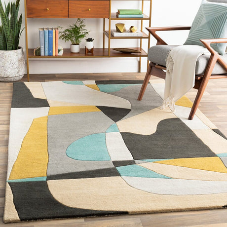 Livabliss Forum Fm - 7194 Olive, Teal, Medium Gray, Black Rugs - Livabliss - fm7194 - 23