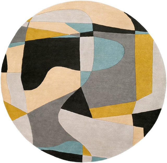 Livabliss Forum Fm - 7194 Olive, Teal, Medium Gray, Black Rugs - Livabliss - fm7194 - 4rd