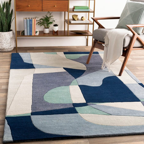 Livabliss Forum Fm - 7195 Teal, Navy, Denim, Ivory Rugs - Livabliss - fm7195 - 23